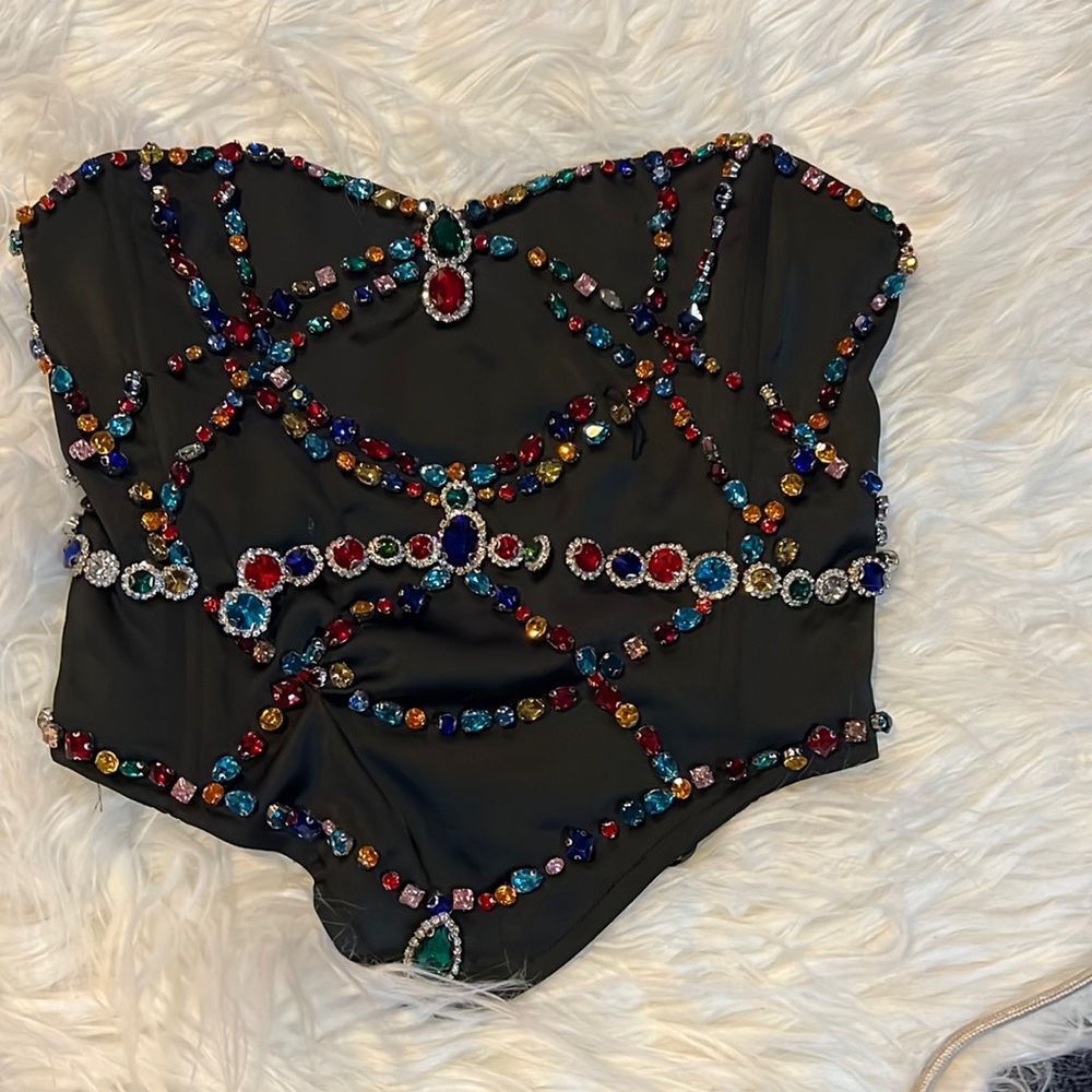 Akira Crystal Corset Top (Strapless)